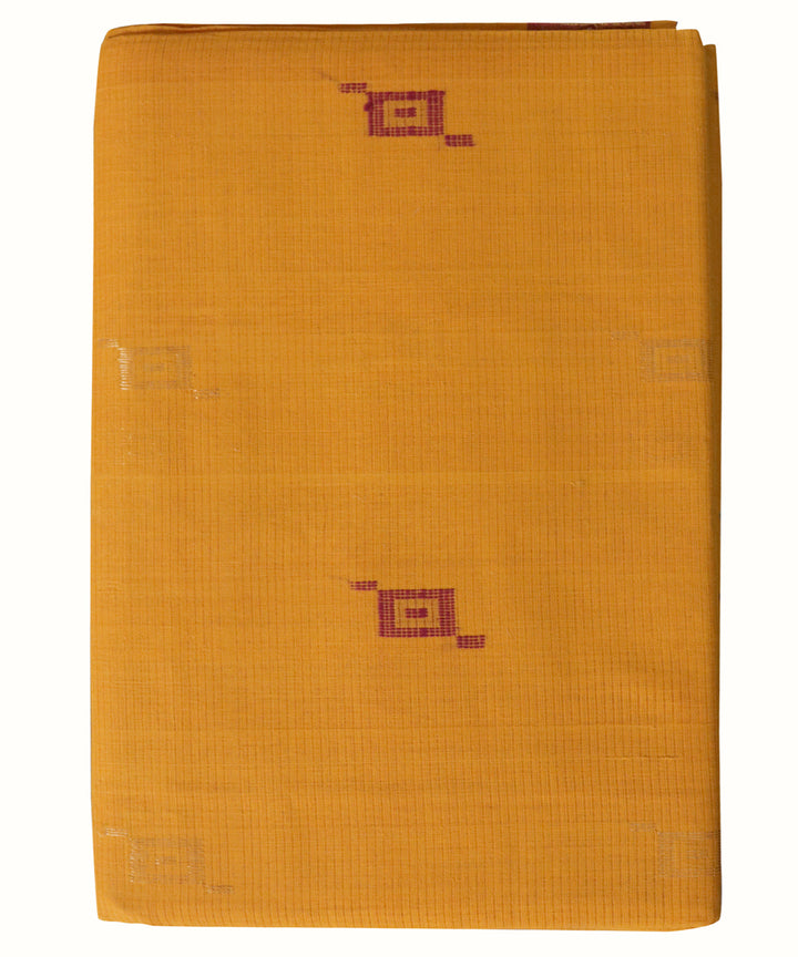 Yellow maroon handwoven cotton rajahmundry saree