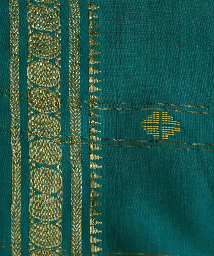 Multicolor checked handwoven cotton bandar saree