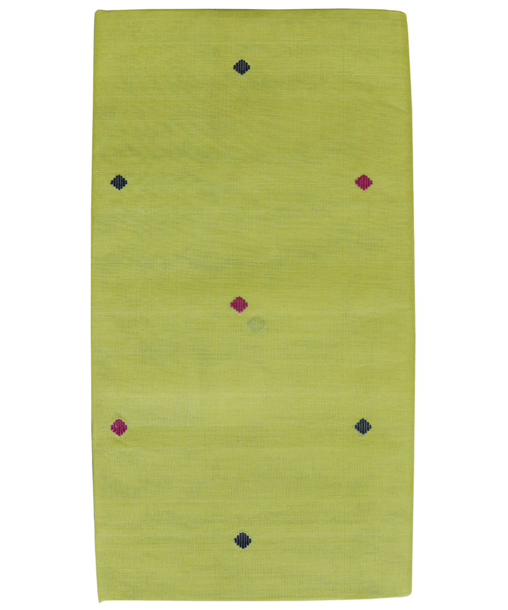 Lime green cyan handwoven cotton venkatagiri saree