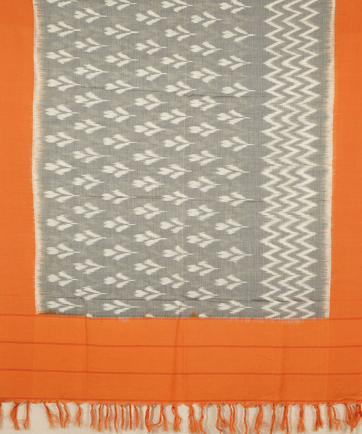 3pc Grey yellow handwoven cotton pochampally ikat dress material