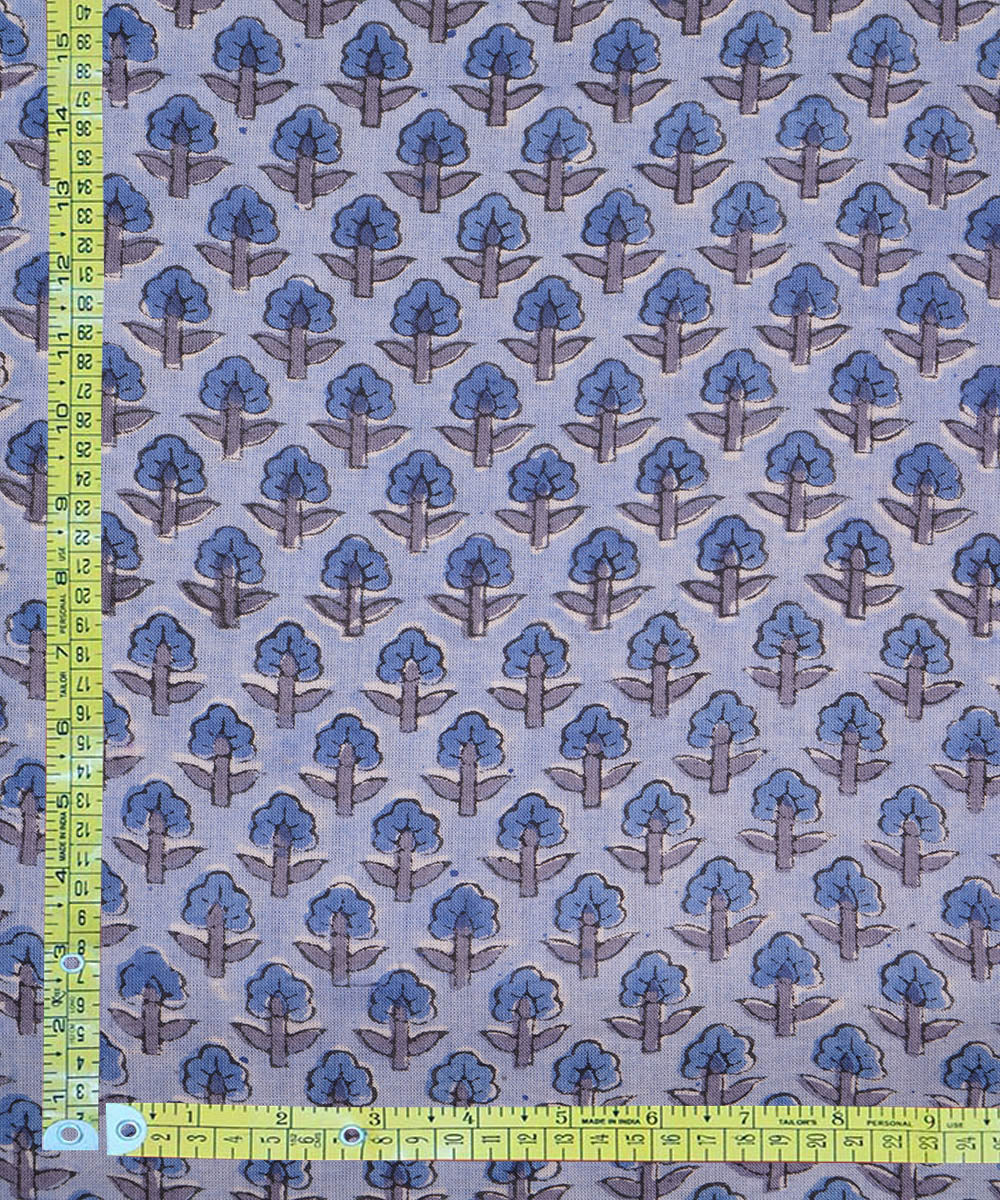2.5 m navy blue hand block printed sanganeri cotton kurta material