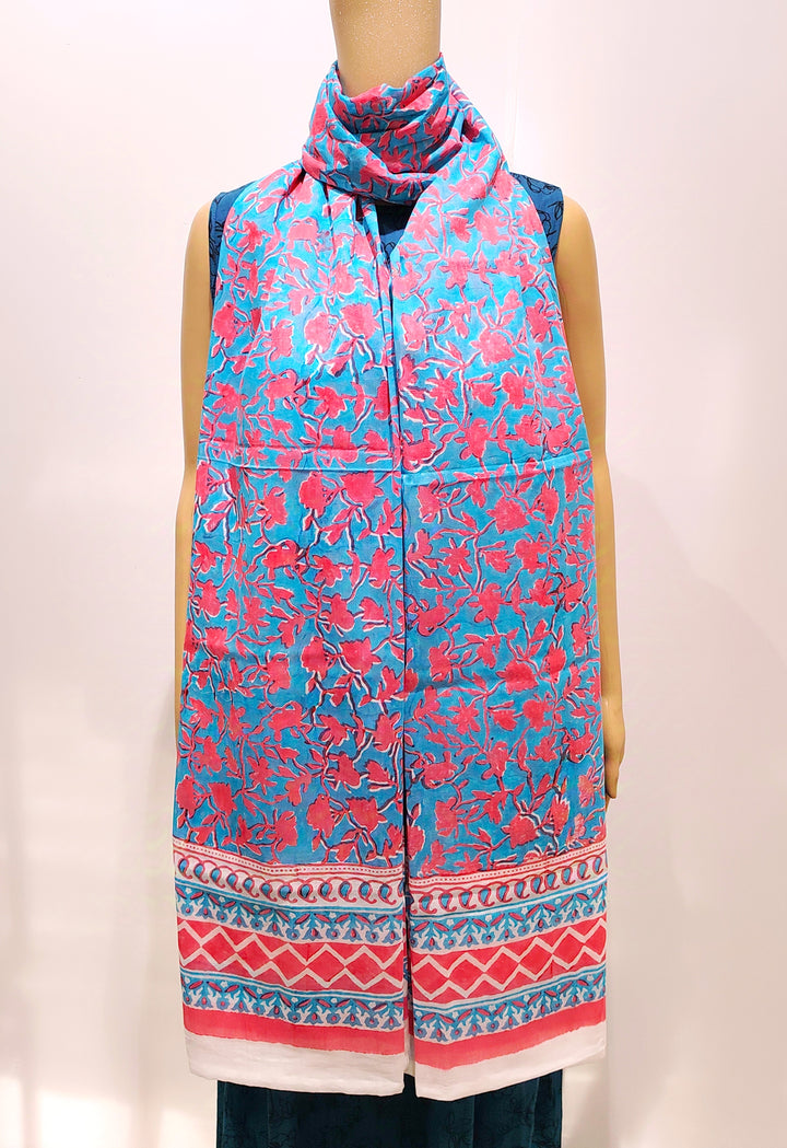 Block-Printed Dream flowers Dupatta.