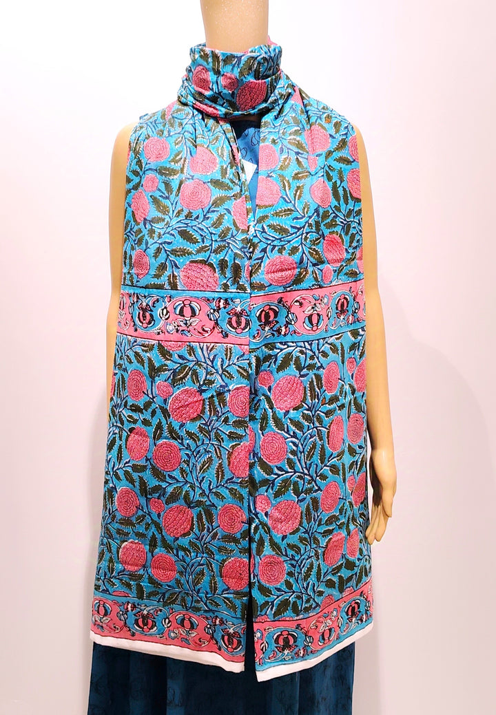 Block-Printed Flower Garden Dupatta.