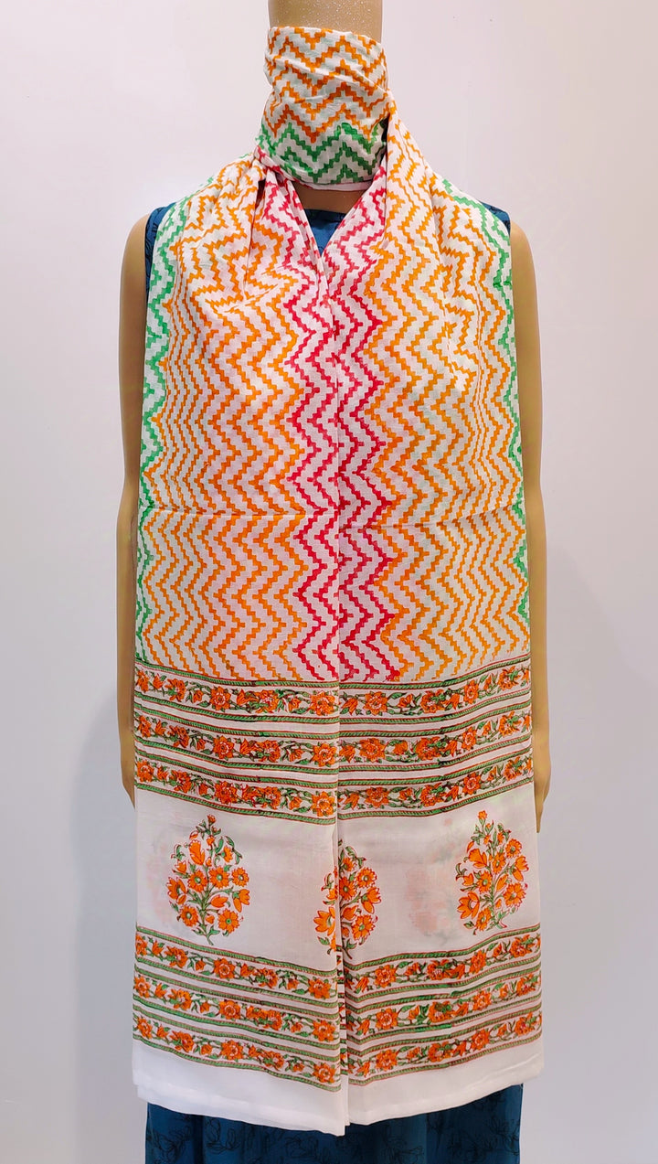 Block-Printed Lahariya Print Dupatta