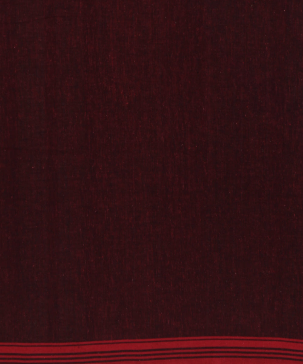 Maroon red kala cotton handloom bhujodi saree