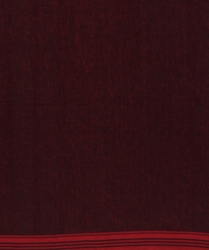 Maroon red kala cotton handloom bhujodi saree