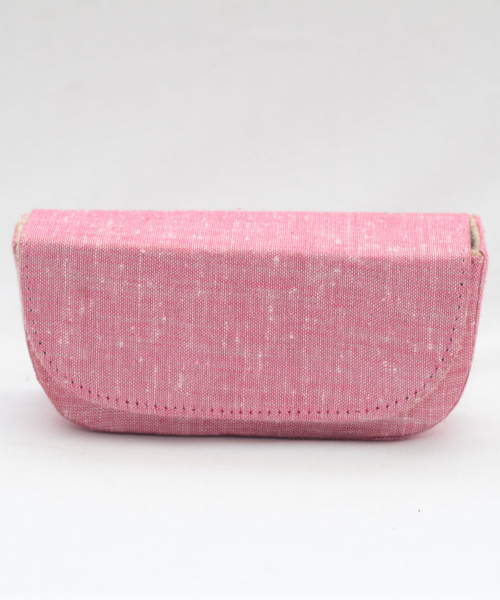 Pink cotton handloom sunglass cover