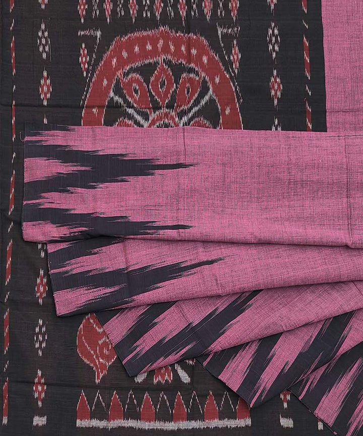 Purple black cotton handloom nuapatna saree