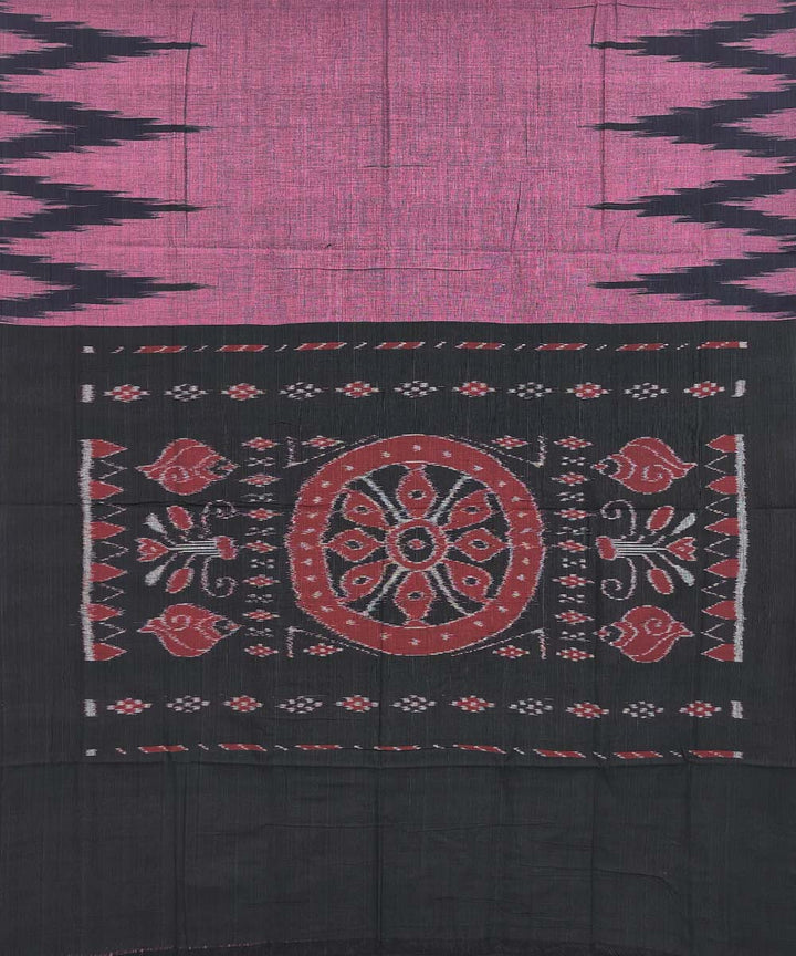 Purple black cotton handloom nuapatna saree