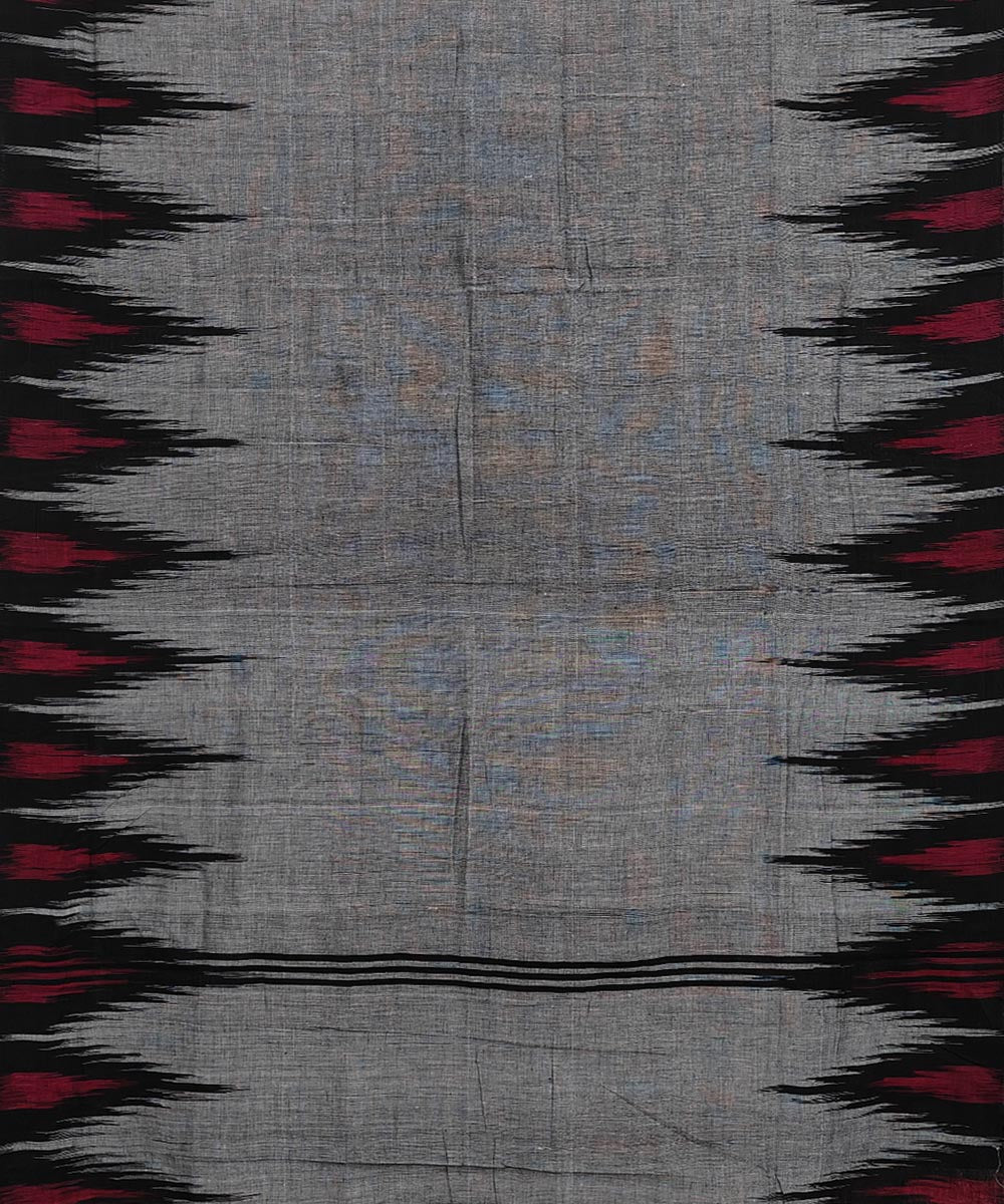 Grey black cotton handwoven nuapatna saree