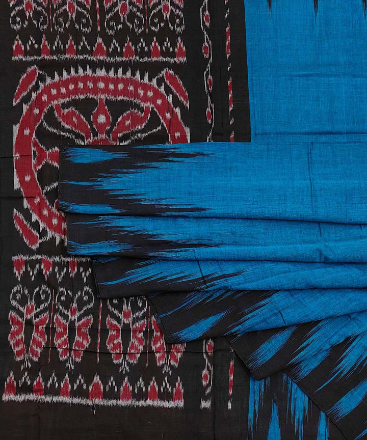 Blue and black cotton handloom nuapatna saree