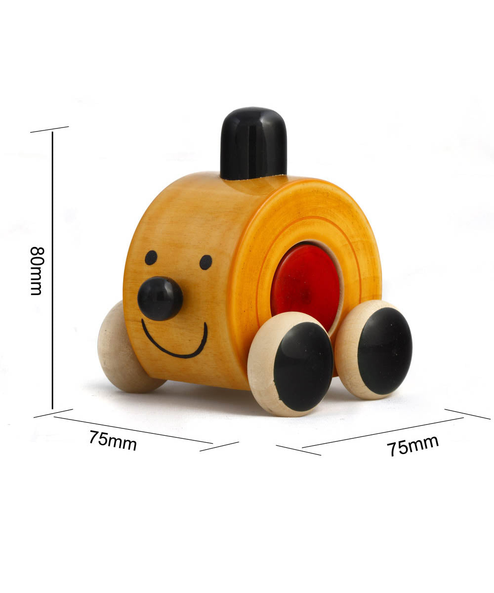 Yellow wooden channapatna toy