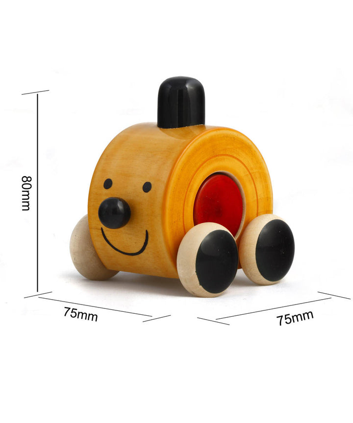 Yellow wooden channapatna toy