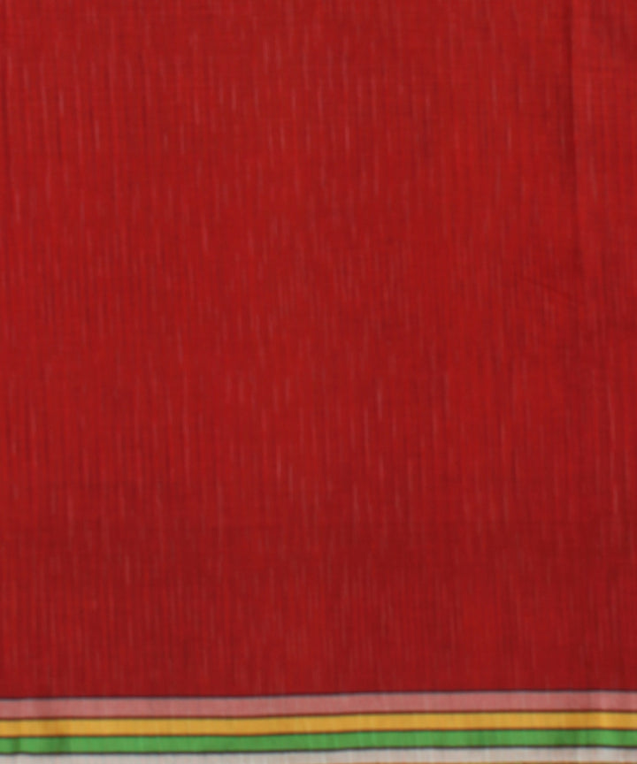 Red striped kala cotton handloom bhujodi saree