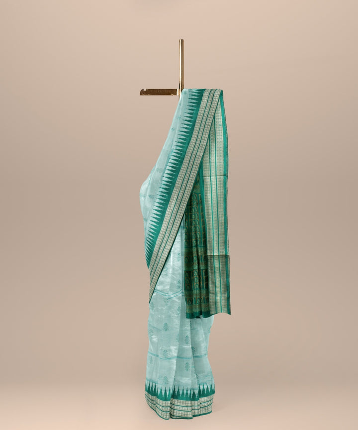 Light green green silk handloom sambalpuri saree