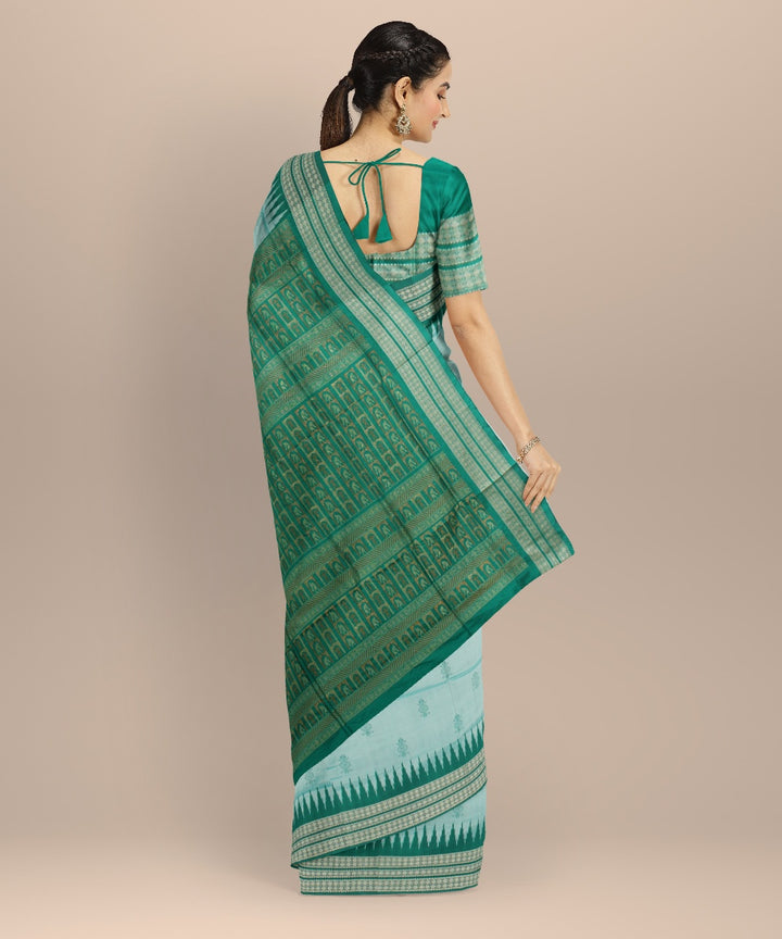 Light green green silk handloom sambalpuri saree