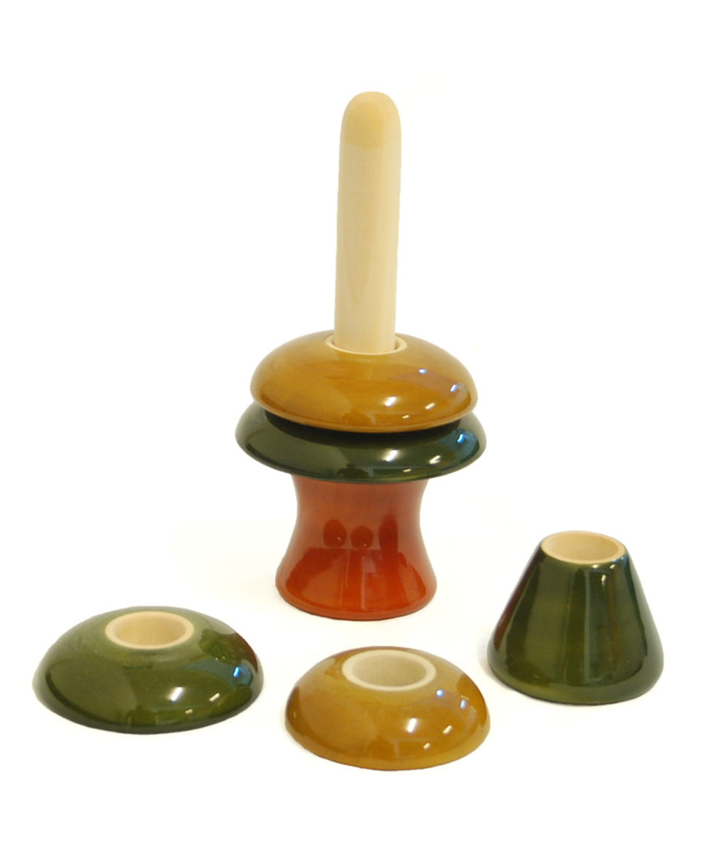 Dark green wooden channapatna toy