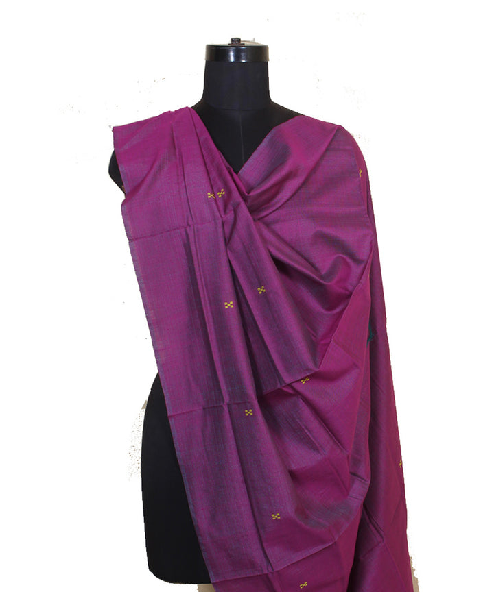 Purple green handwoven cotton silk gopalpur dupatta