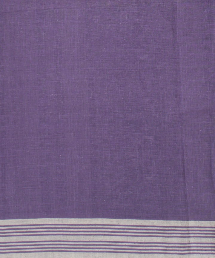 Violet white fine cotton handloom bhujodi saree