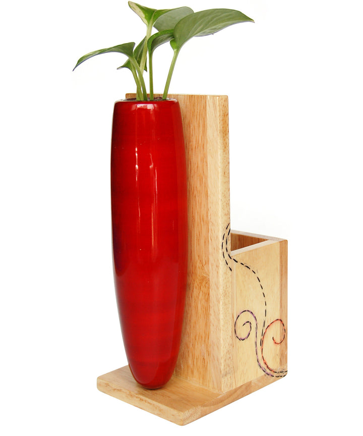 Red wooden channapatna decor