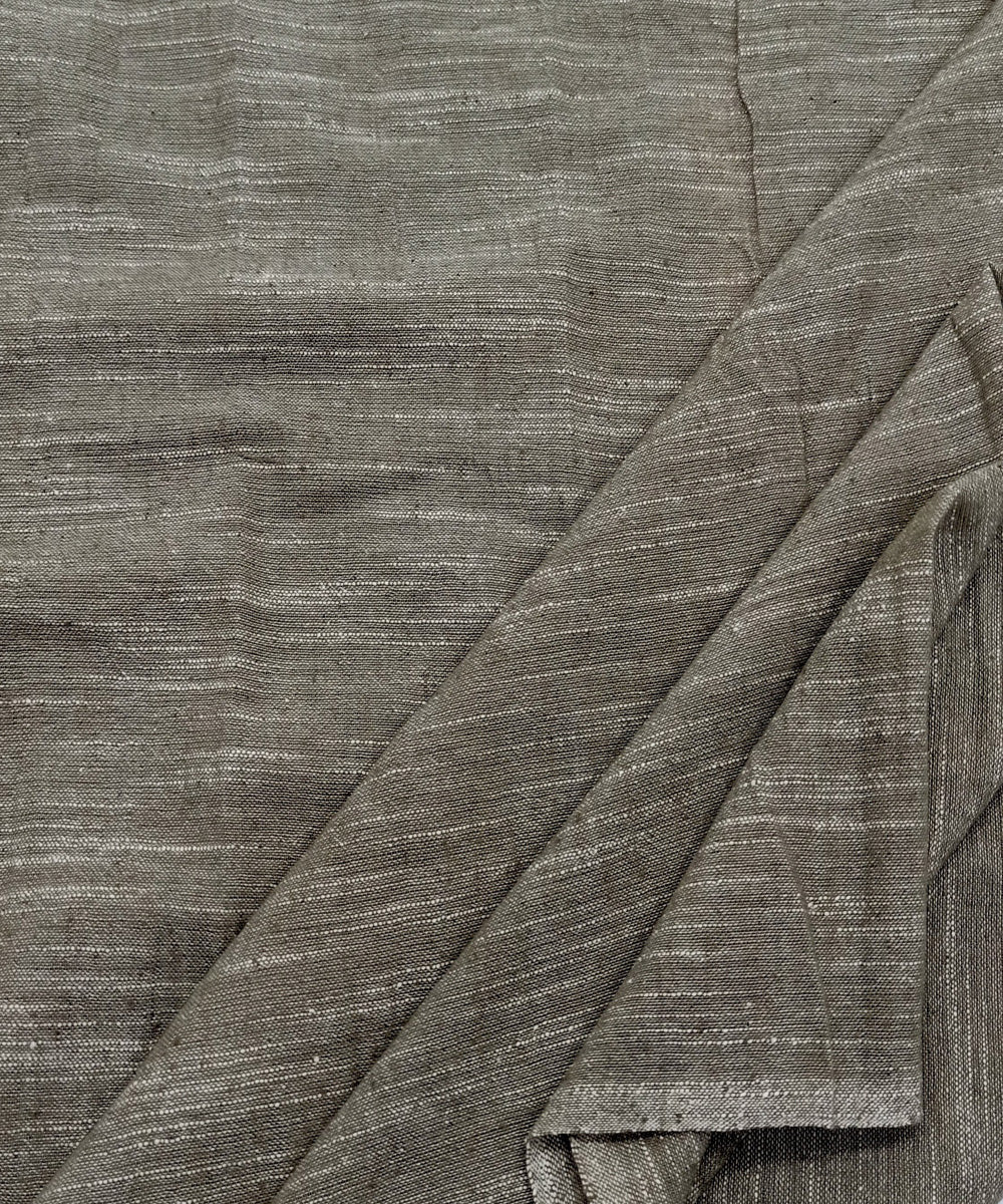 Grey handwoven cotton khadi fabric