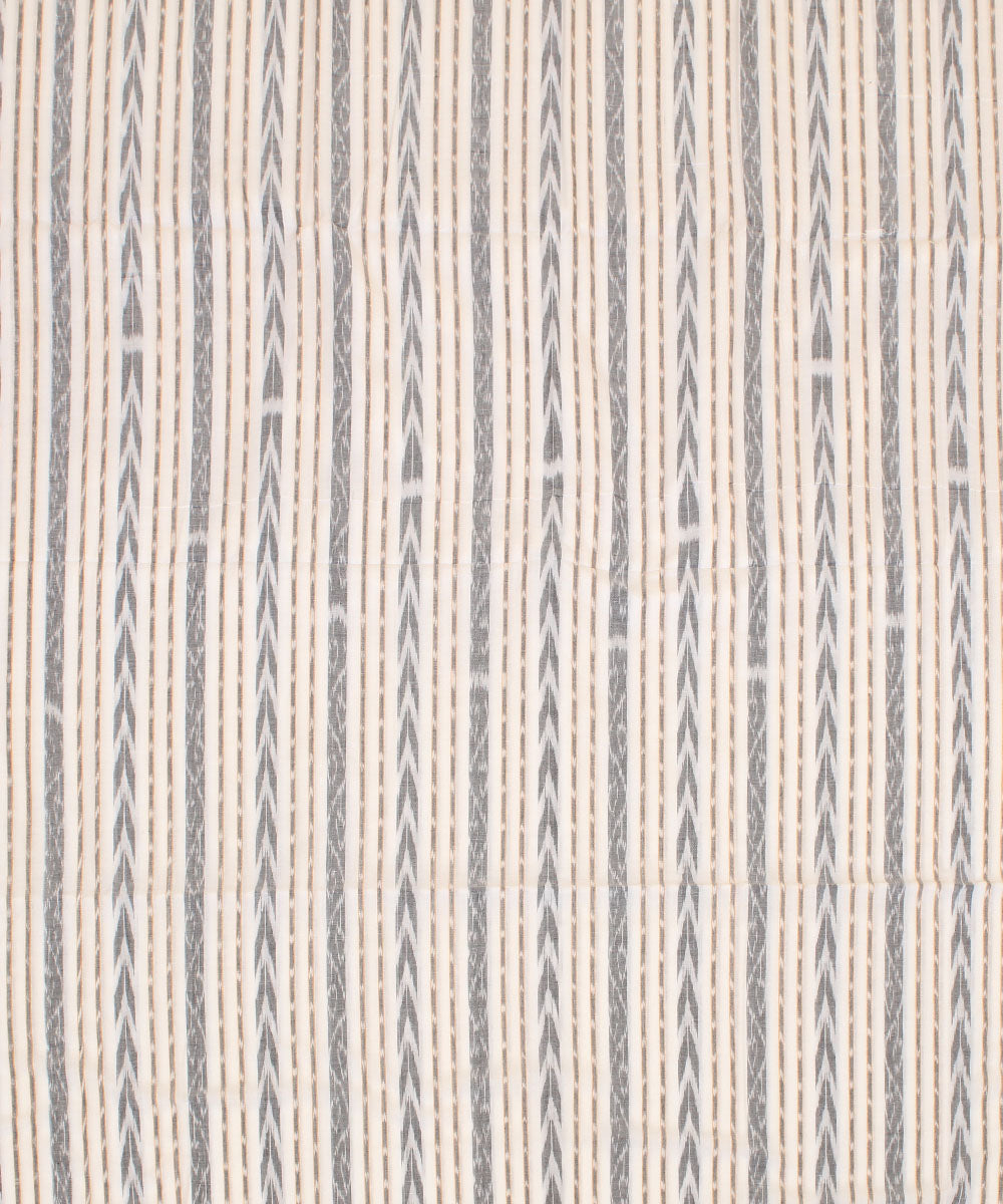 2.4 m offwhite grey handwoven cotton nuapatna kurta material