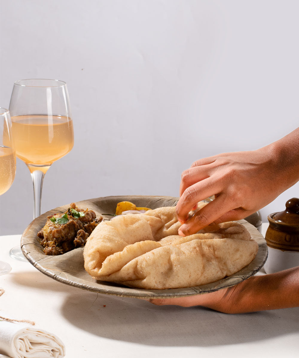 Beige Disposable  Handcrafted plates