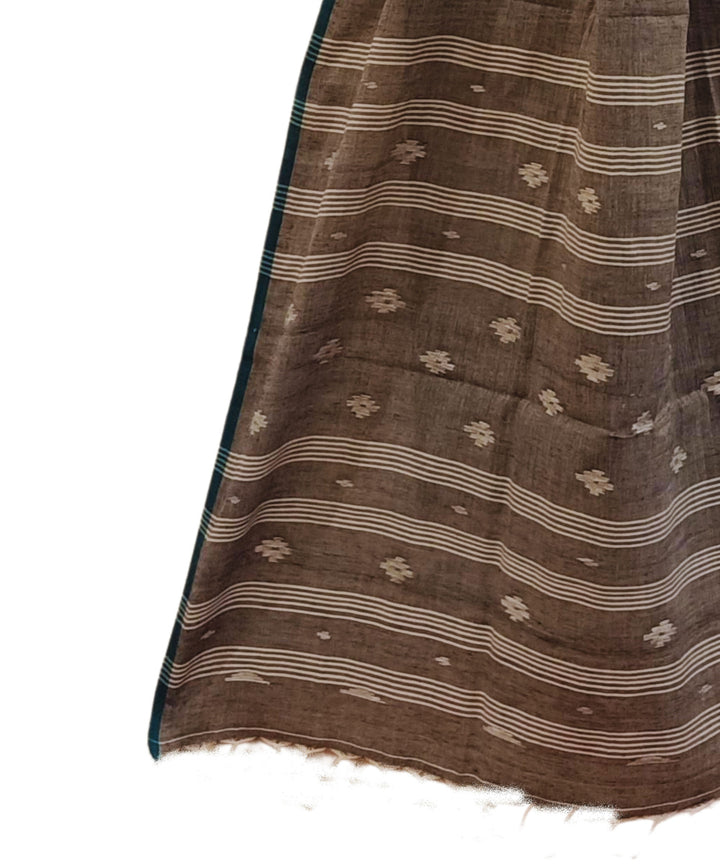Grey handloom cotton jamdani stole