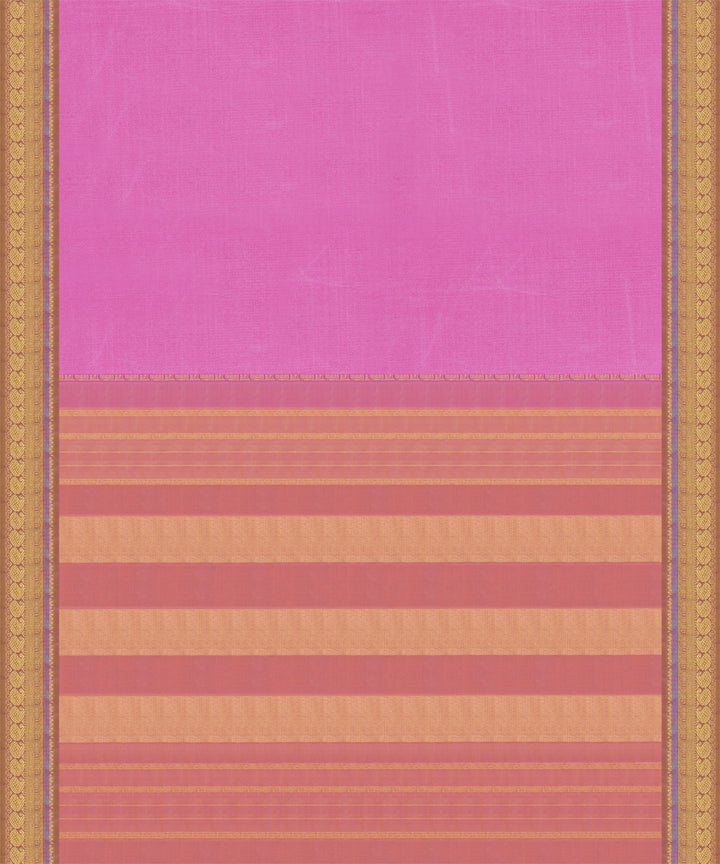 Pink kanjivaram handwoven silk saree