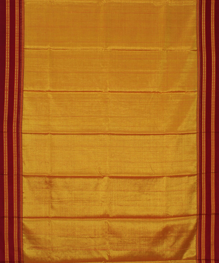 Orange maroon gayatri border cotton art silk handloom ilkal saree