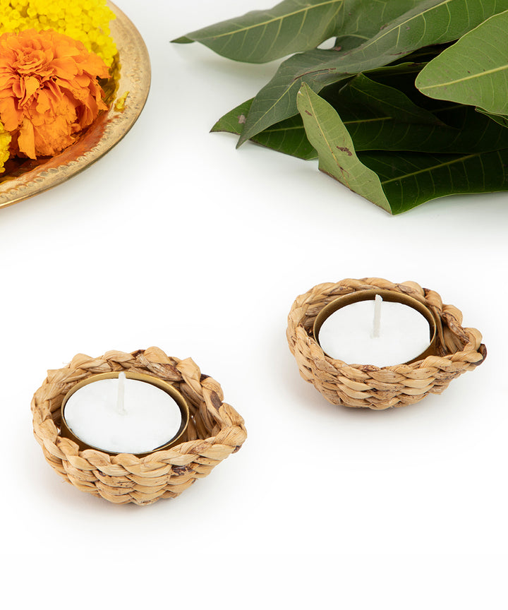 Jali Diya Handcrafted BananaTea Light Holder - Set of 6