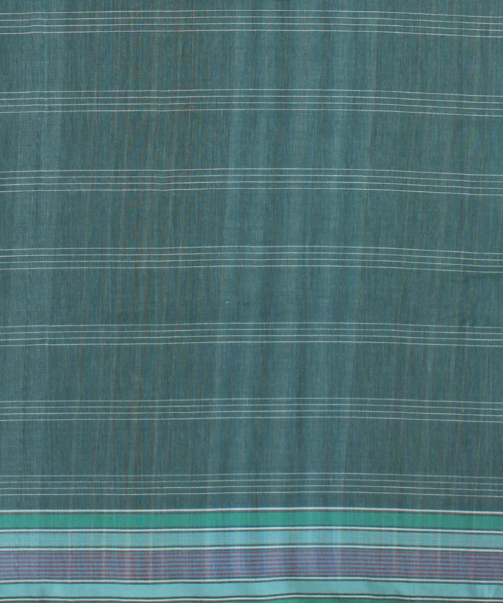 Dark green checked kala cotton handloom bhujodi saree