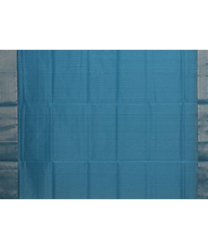 Sea green handloom cotton silk maheshwari saree