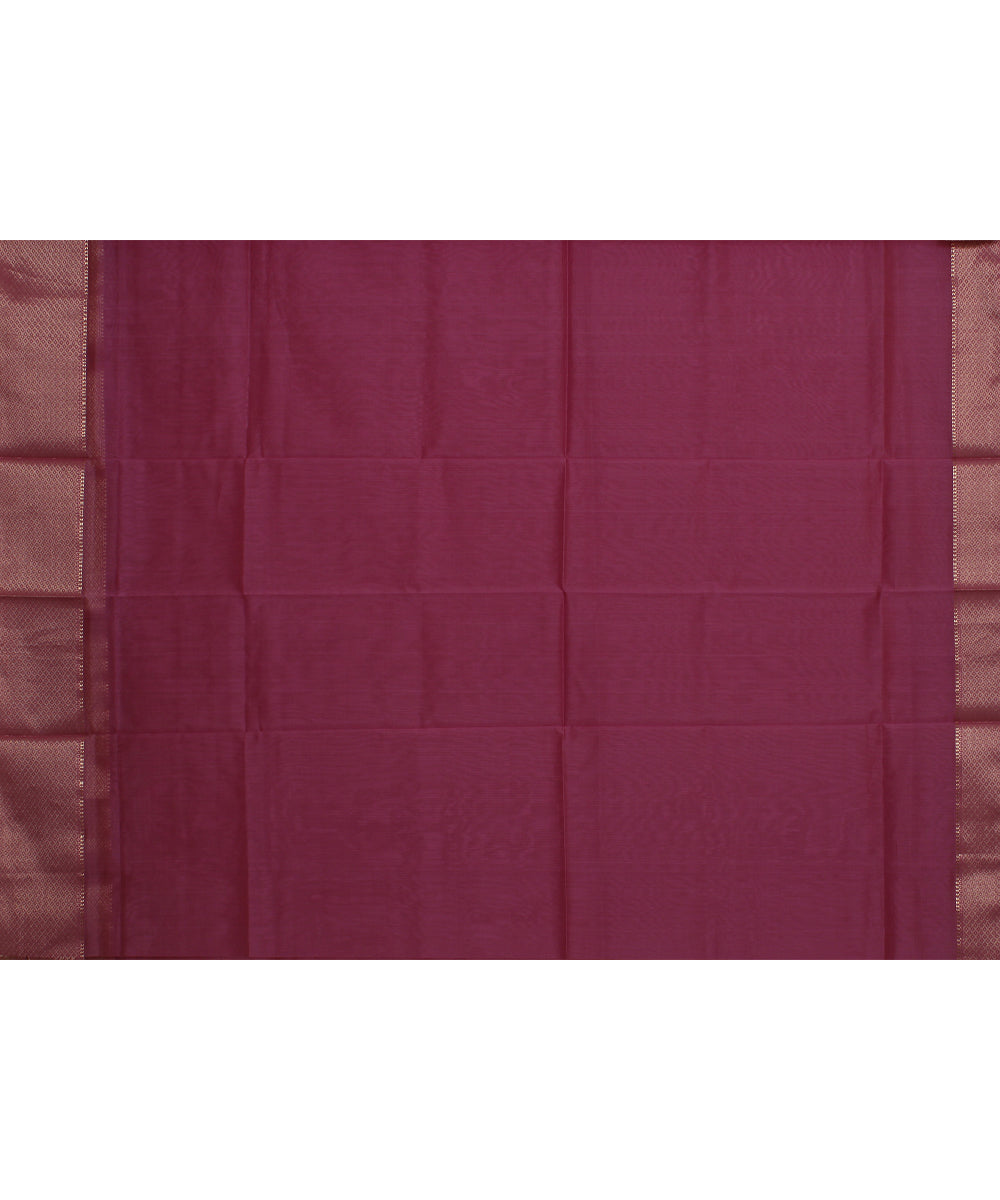 Purple maheshwari handloom cotton silk saree