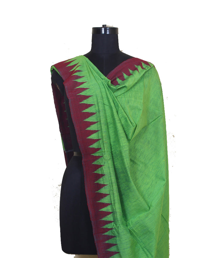 Maroon parrot green cotton silk gopalpur dupatta