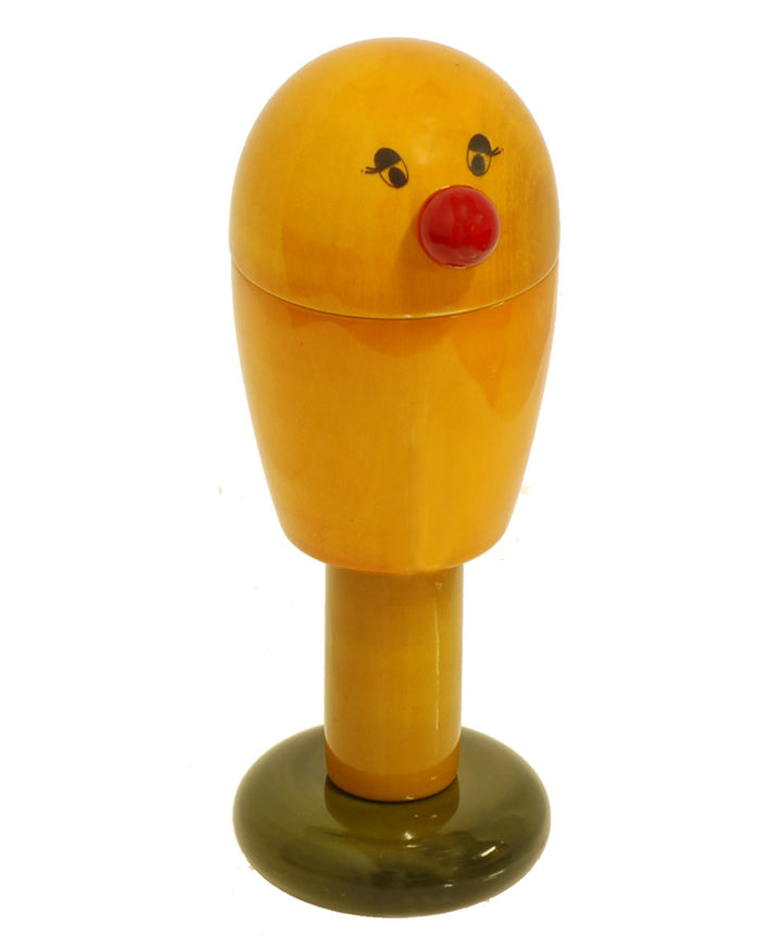 Yellow wooden handcrafted channapatna toy