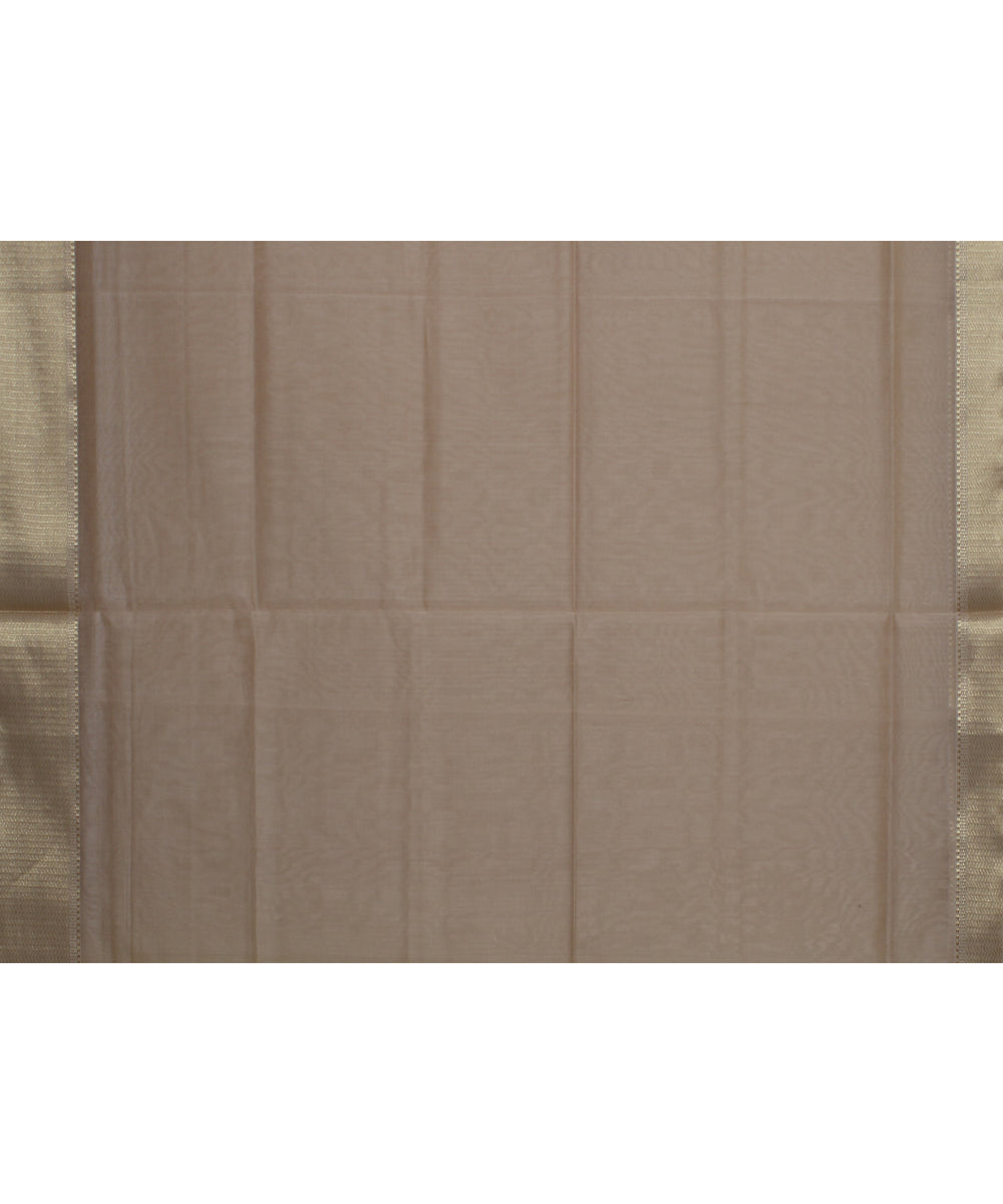 Beige maheshwari cotton silk handloom saree