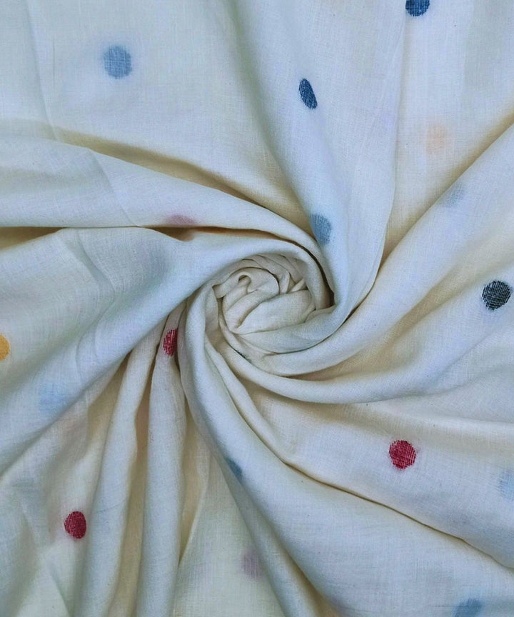 White handwoven bengal cotton jamdani fabric
