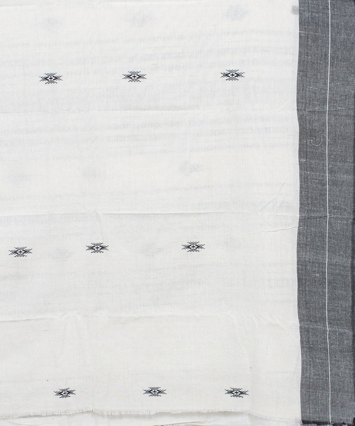 Offwhite black handwoven kotpad cotton saree