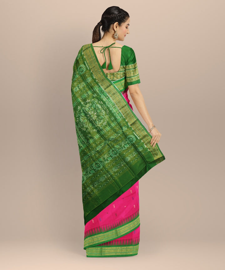 Pink light green tissue silk handloom sambalpuri saree