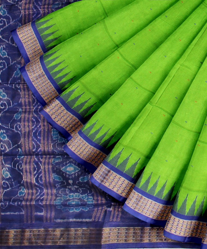Light green blue tissue silk handloom sambalpuri saree