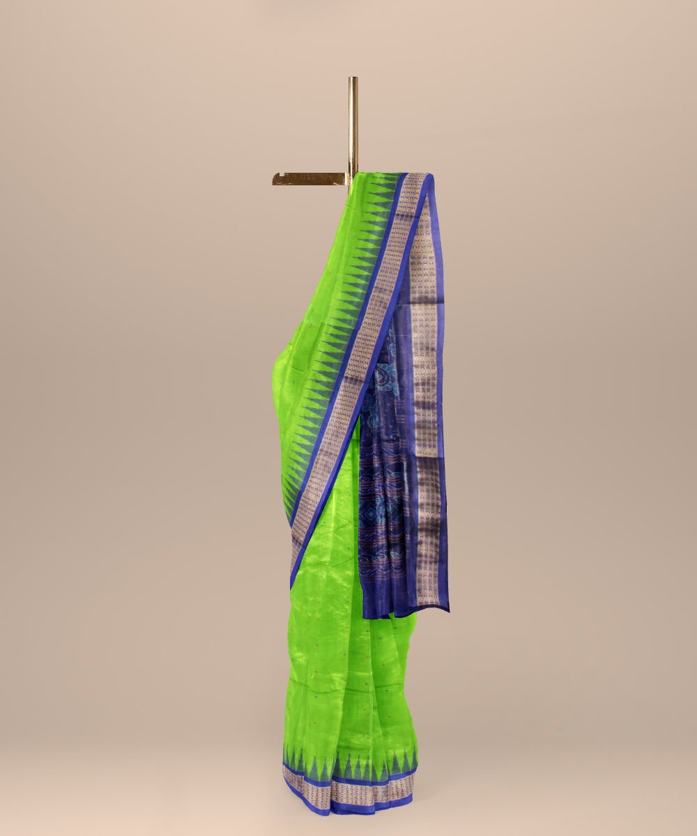 Light green blue tissue silk handloom sambalpuri saree