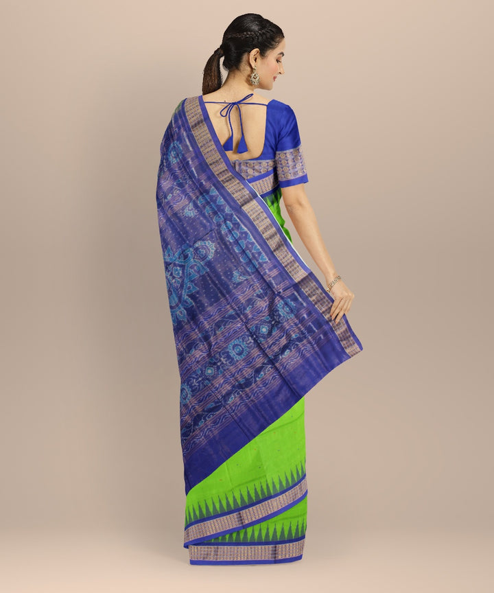 Light green blue tissue silk handloom sambalpuri saree