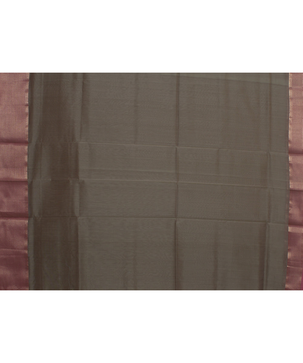 Olive purple handloom maheshwari cotton silk saree