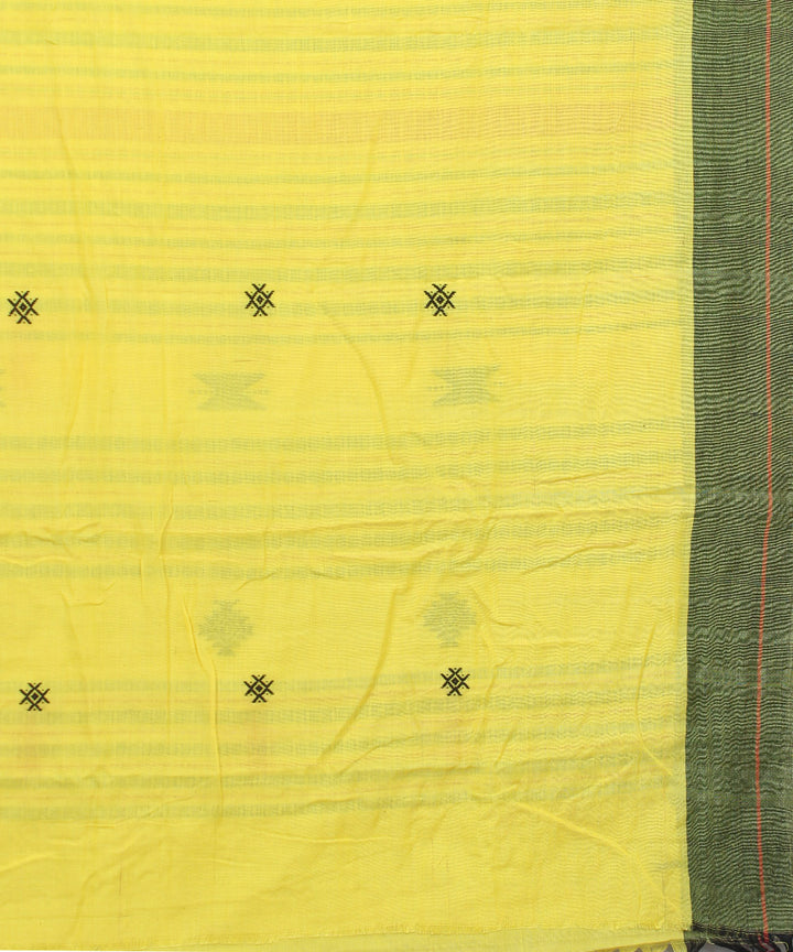 Yellow red cotton handwoven kotpad saree