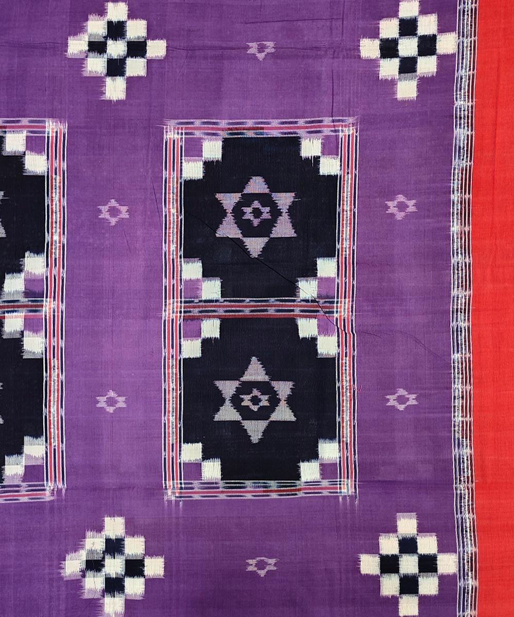 Purple black handwoven sambalpuri cotton double bedsheet