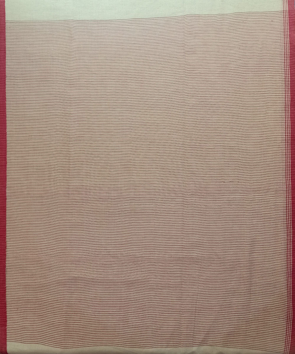 White red cotton handwoven jamdani saree