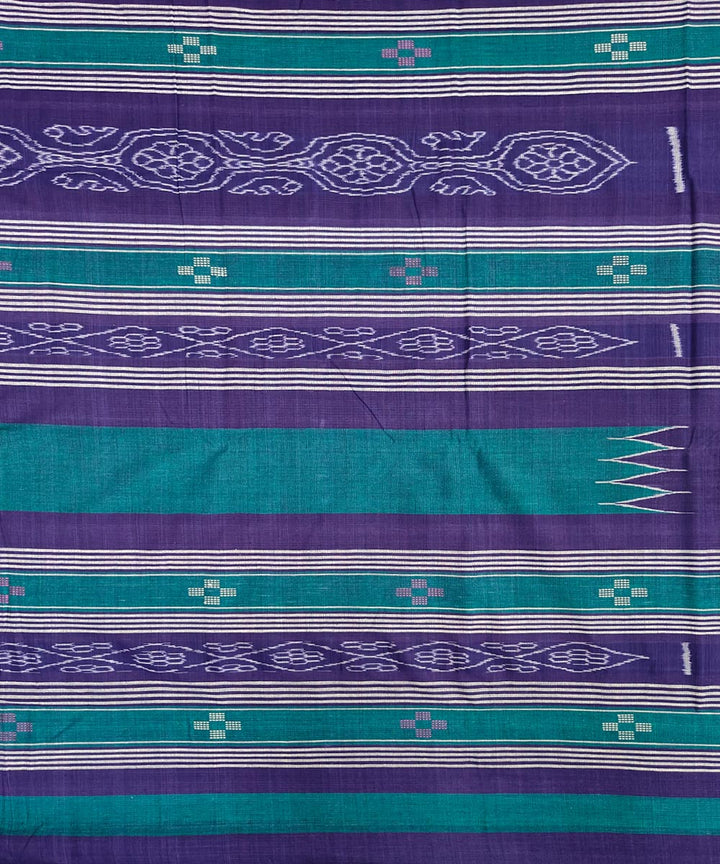 Navy blue green handwoven sambalpuri cotton double bedsheet