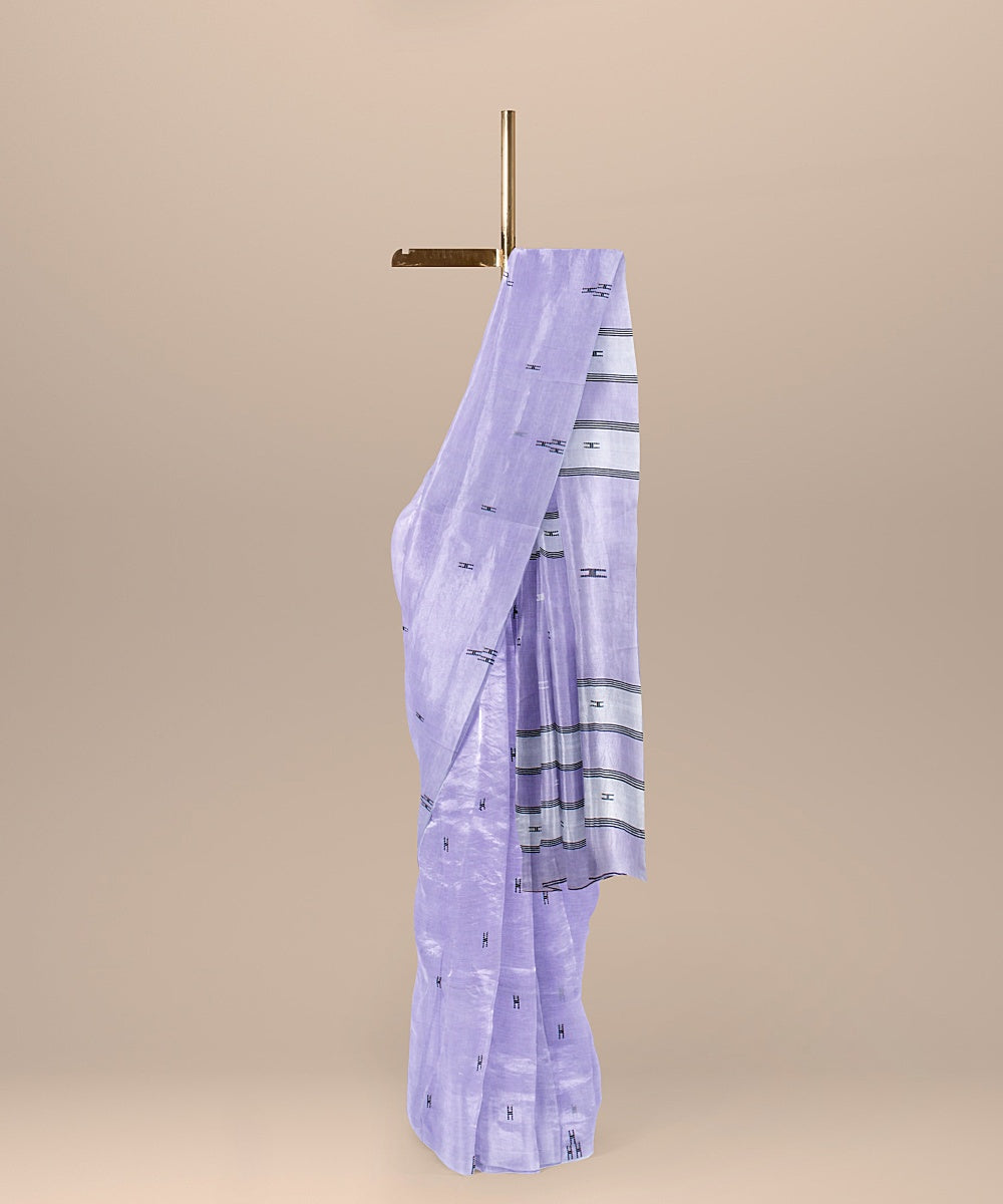 Lavender handloom cotton bengal saree