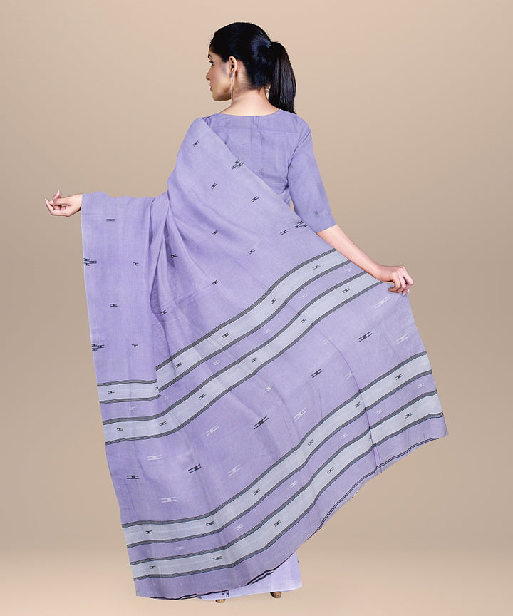 Lavender handloom cotton bengal saree